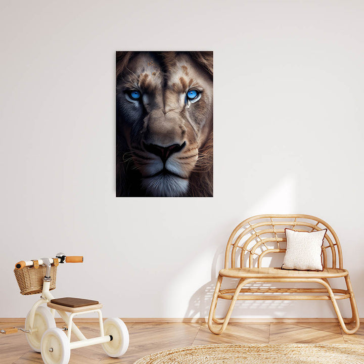Poster mit Nahaufnahme Löwe