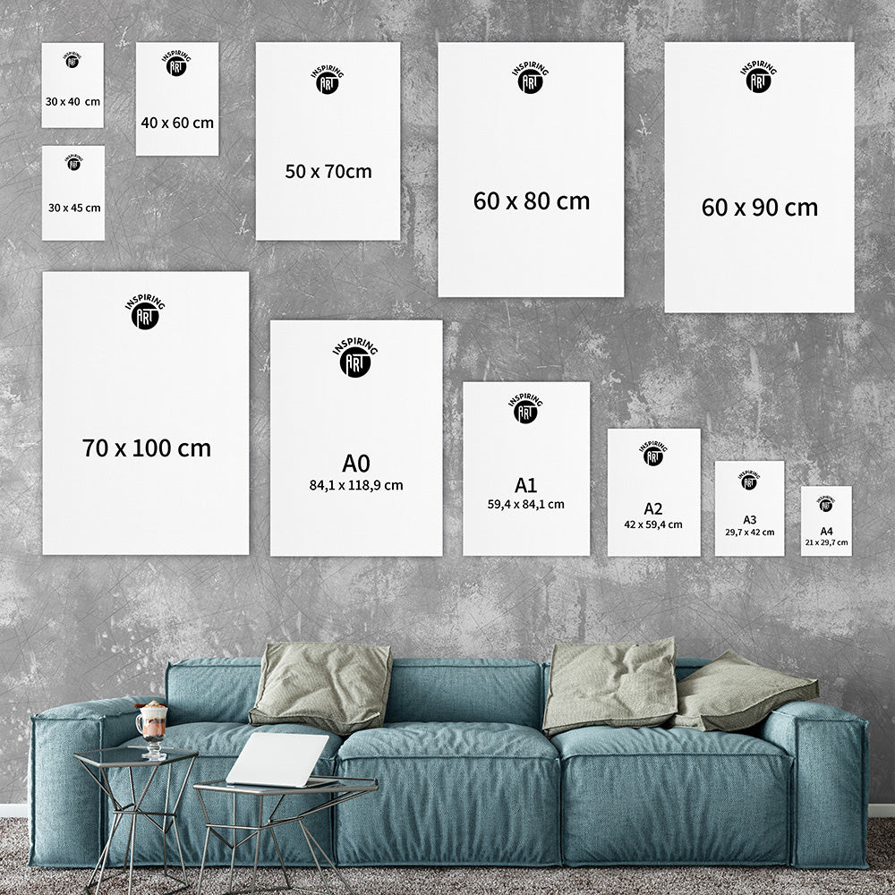 Tanze! Vor allem aus der Reihe. – Poster Seidenmatt Weiss in Marmoroptik – ohne Rahmen