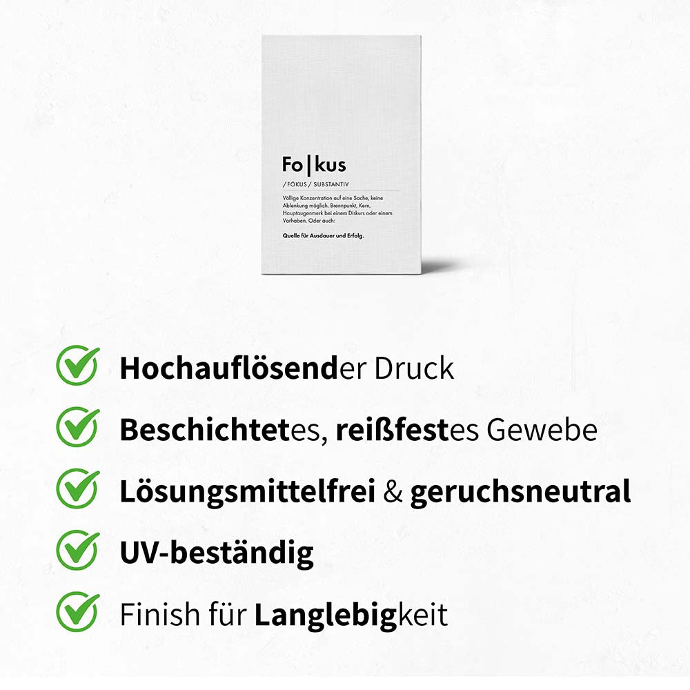 Geruchsneutrale und uv-beständige Leinwand