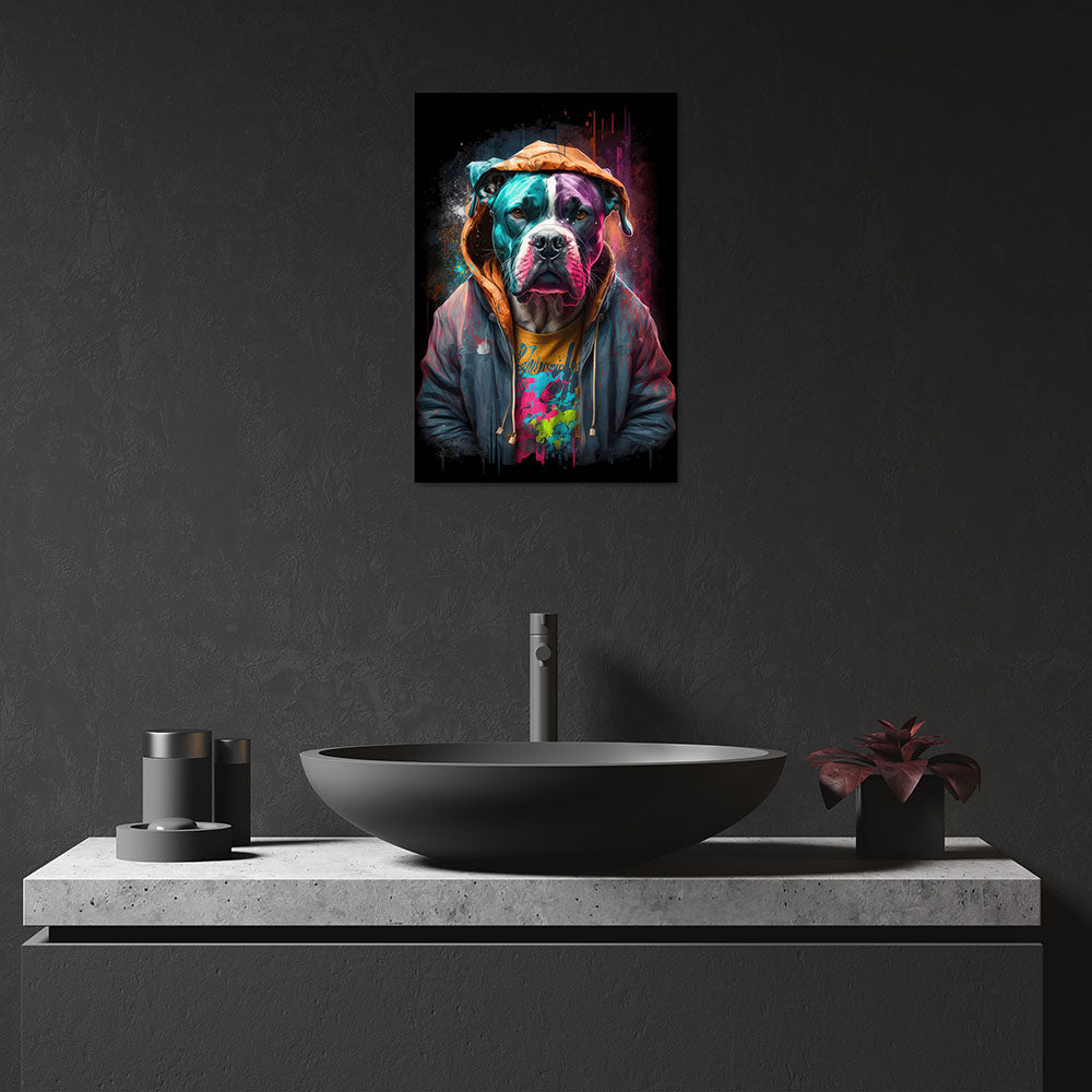Wandbild Hund Bunt Cool