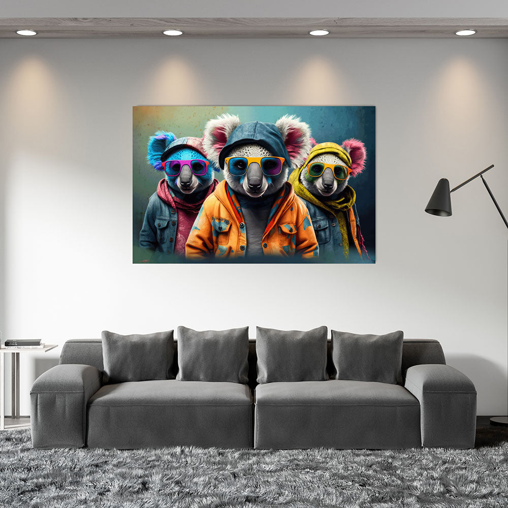 Leinwand Bild Koala Sonnenbrillen Cool