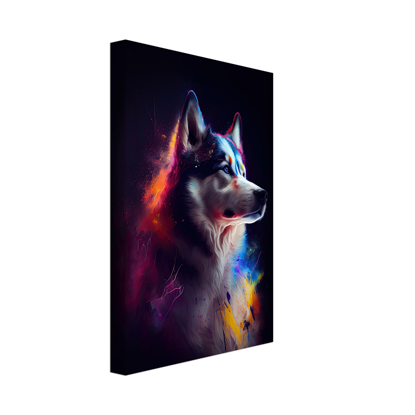 Husky Maila - Hunde Wandbild - Dogs Art Leinwand ColorWorld im Hochformat - Hundebilder Hundeportrait Tiere Tierbilder Kunstdruck