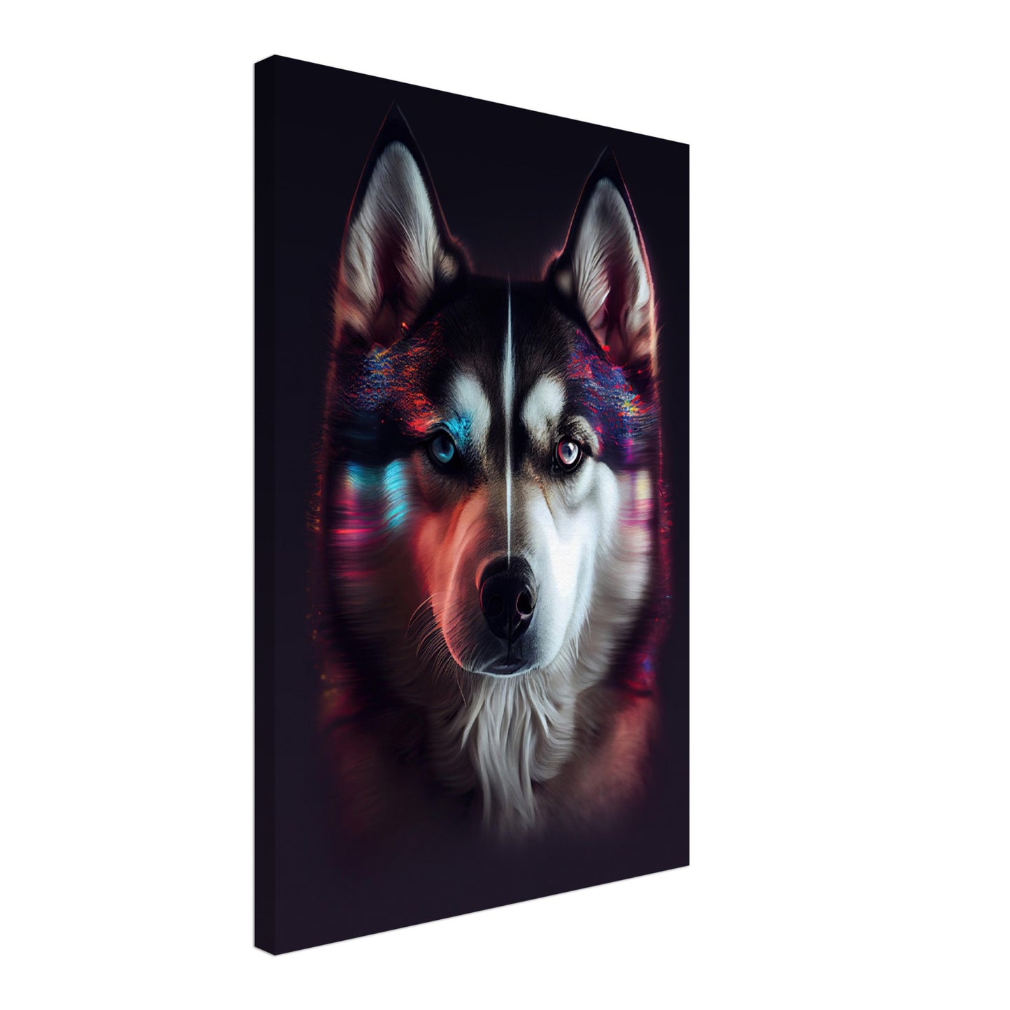 Husky Elli - Hunde Wandbild - Dogs Art Leinwand ColorWorld im Hochformat - Hundebilder Hundeportrait Tiere Tierbilder Kunstdruck