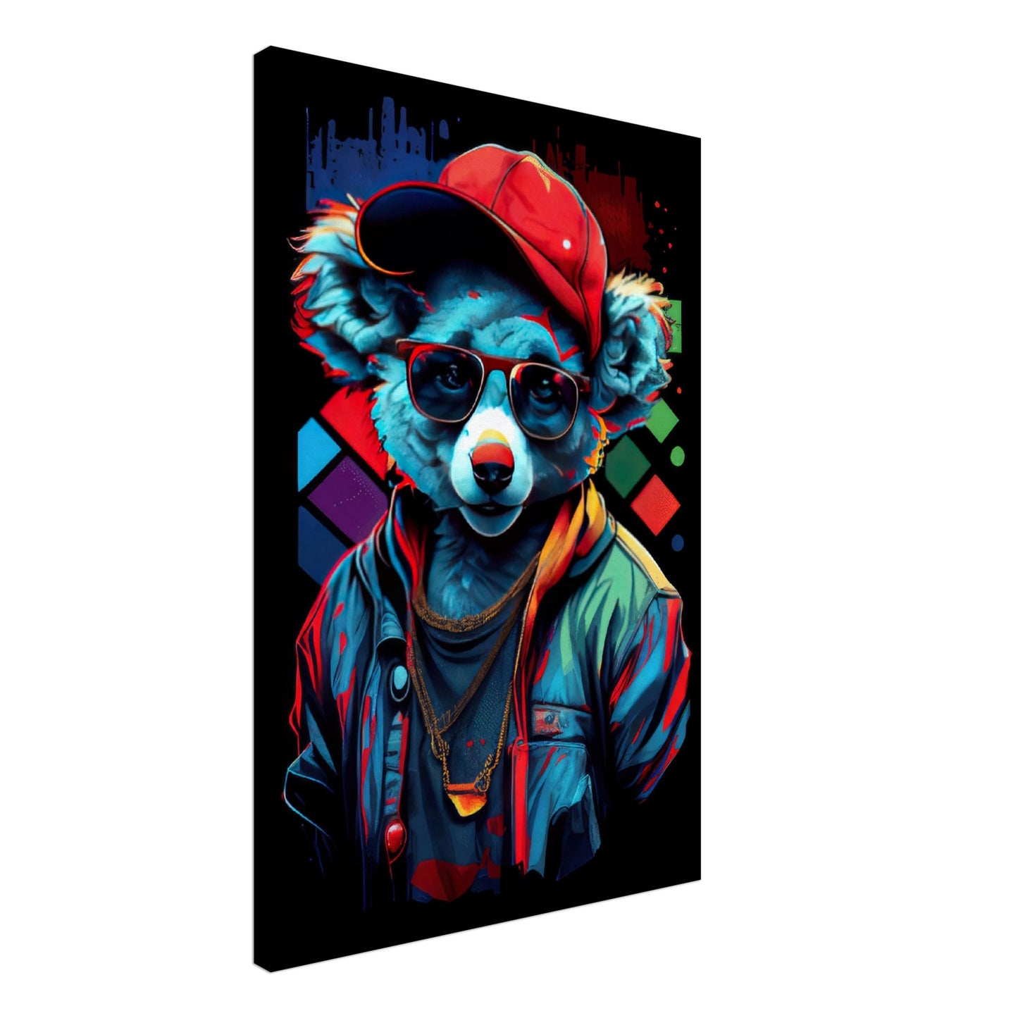 Koala Cuddles - Koala Wandbild - Crazy Wildlife Leinwand ColorWorld im Hochformat - Coole Tiere & Animals Kunstdruck