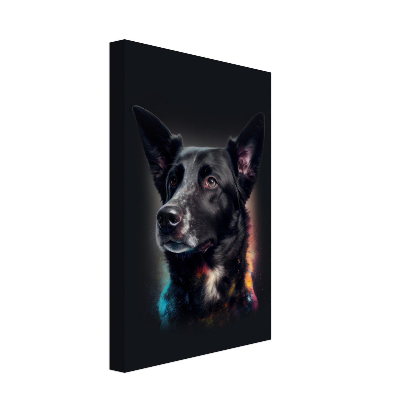 Labrador-Aussie-Mix Aike - Hunde Wandbild - Dogs Art Leinwand ColorWorld im Hochformat - Hundebilder Hundeportrait Tiere Tierbilder Kunstdruck