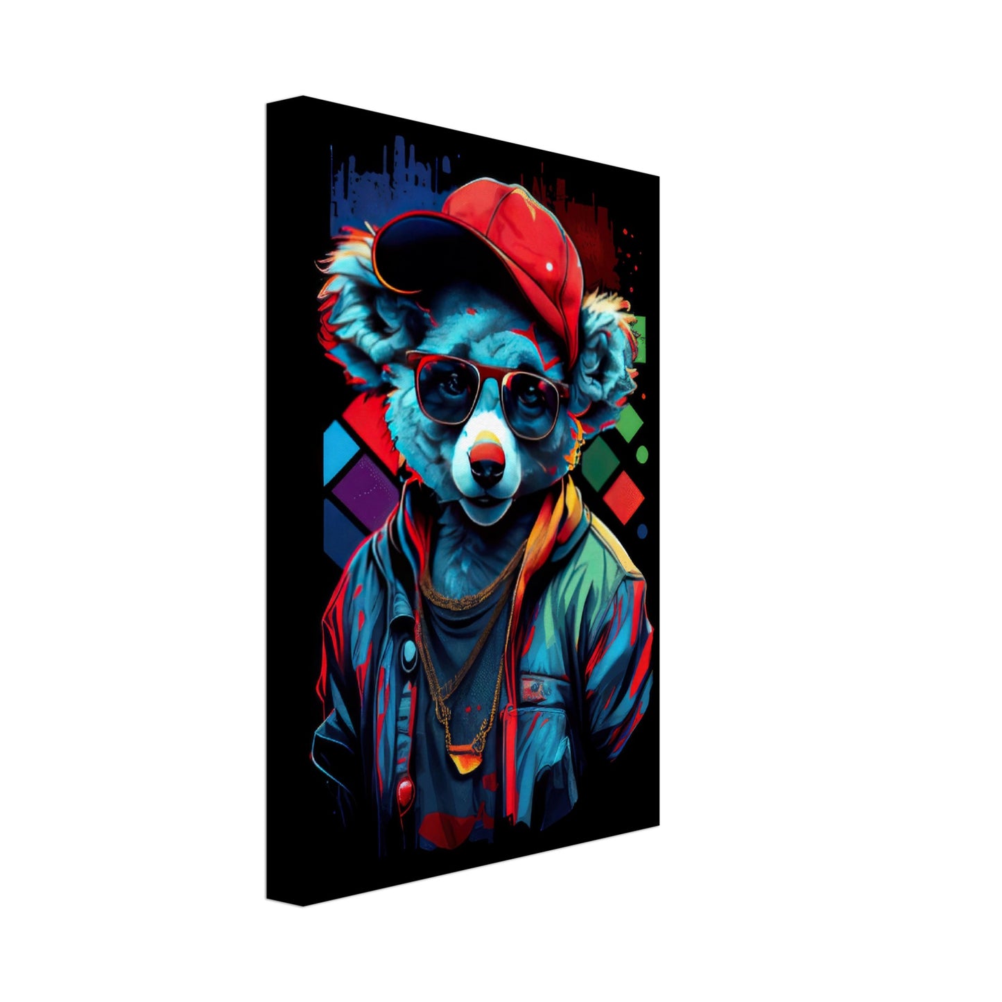 Koala Cuddles - Koala Wandbild - Crazy Wildlife Leinwand ColorWorld im Hochformat - Coole Tiere & Animals Kunstdruck