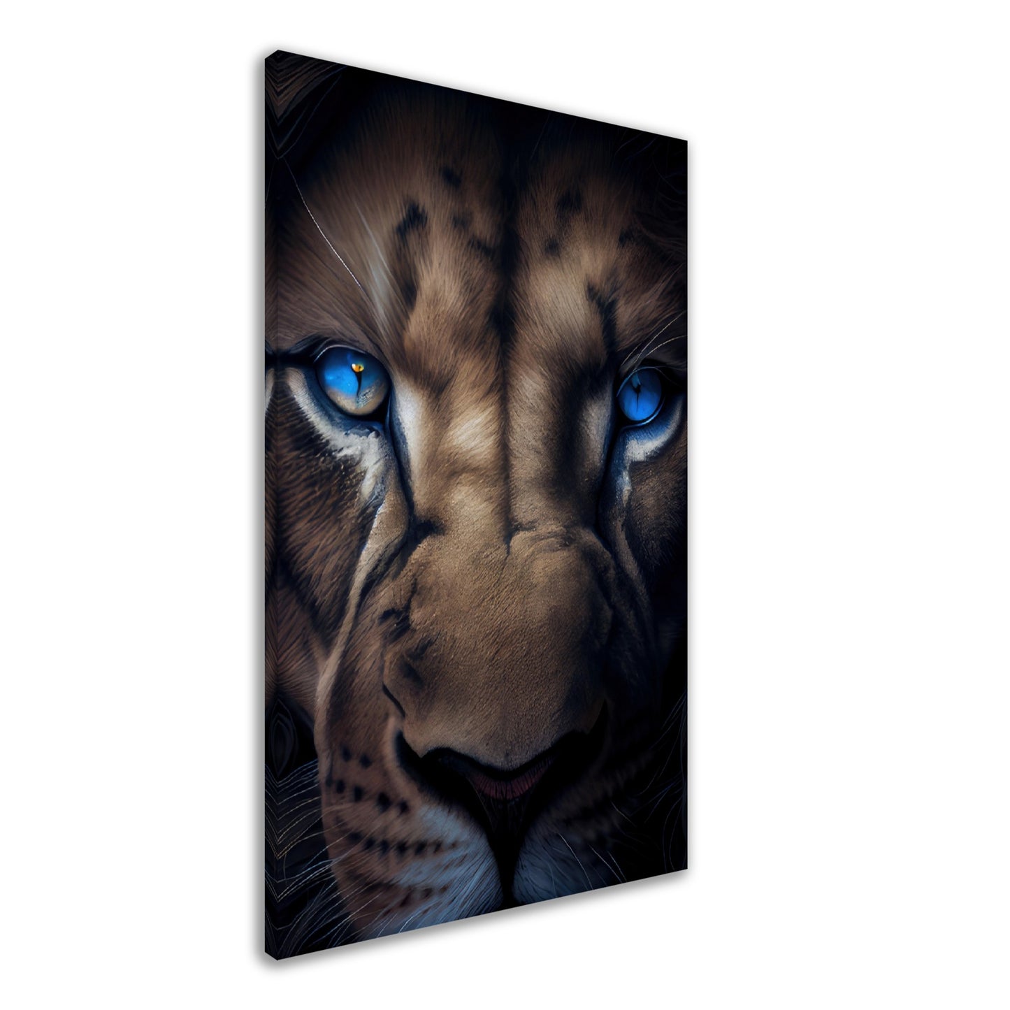 Lion Untamed - Löwen Wandbild - Animals Close Up Leinwand ColorWorld im Hochformat - Coole Tier-Porträts & Animals Kunstdruck