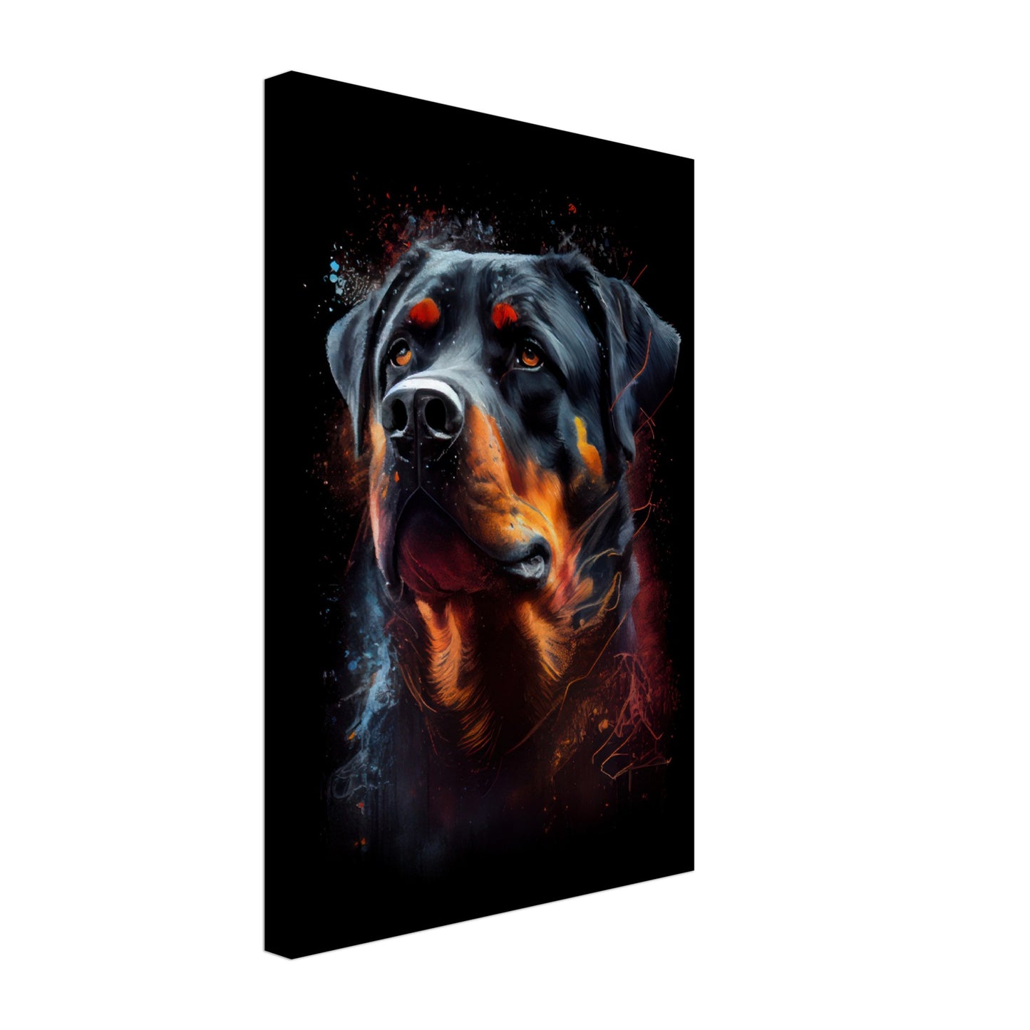 Rottweiler Mina - Hunde Wandbild - Dogs Art Leinwand ColorWorld im Hochformat - Hundebilder Hundeportrait Tiere Tierbilder Kunstdruck