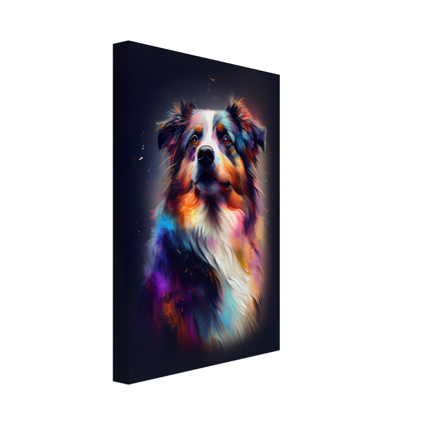 Australian Shepherd Nova - Hunde Wandbild - Dogs Art Leinwand ColorWorld im Hochformat - Hundebilder Hundeportrait Tiere Tierbilder Kunstdruck