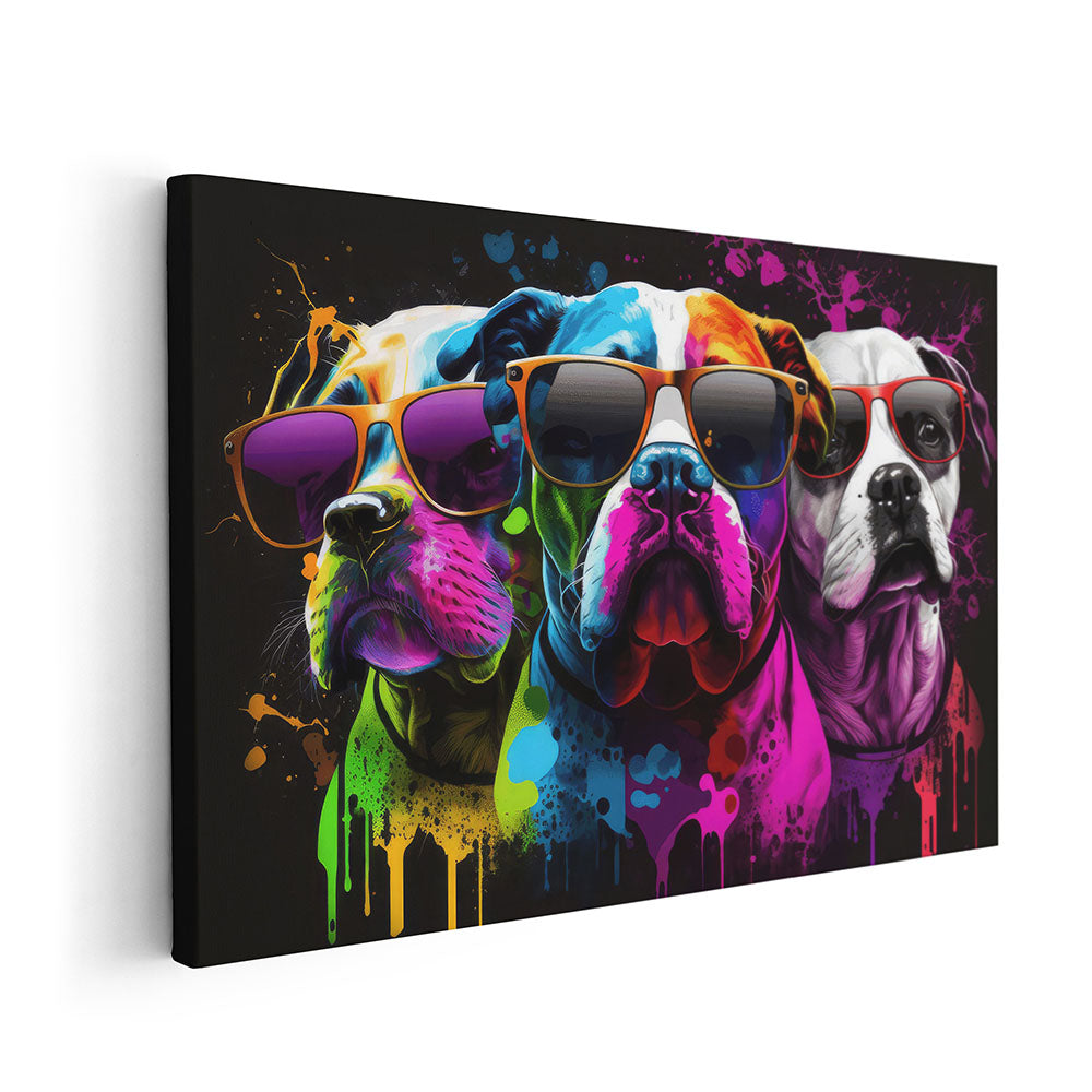 Wandbild Leinwand Hunde Comic