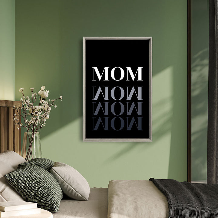 "Mom-Wow" - Leinwandbild in Schwarz-Weiß