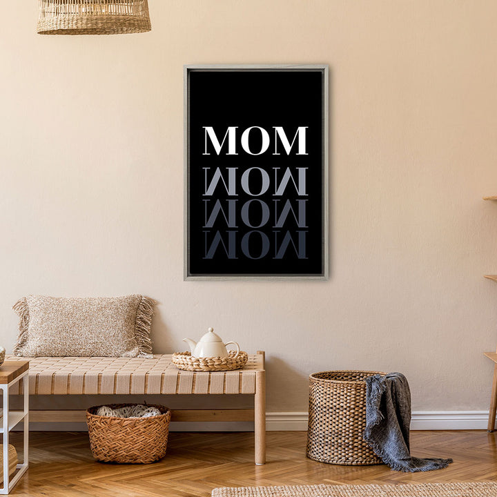 "Mom-Wow" - Leinwandbild in Schwarz-Weiß