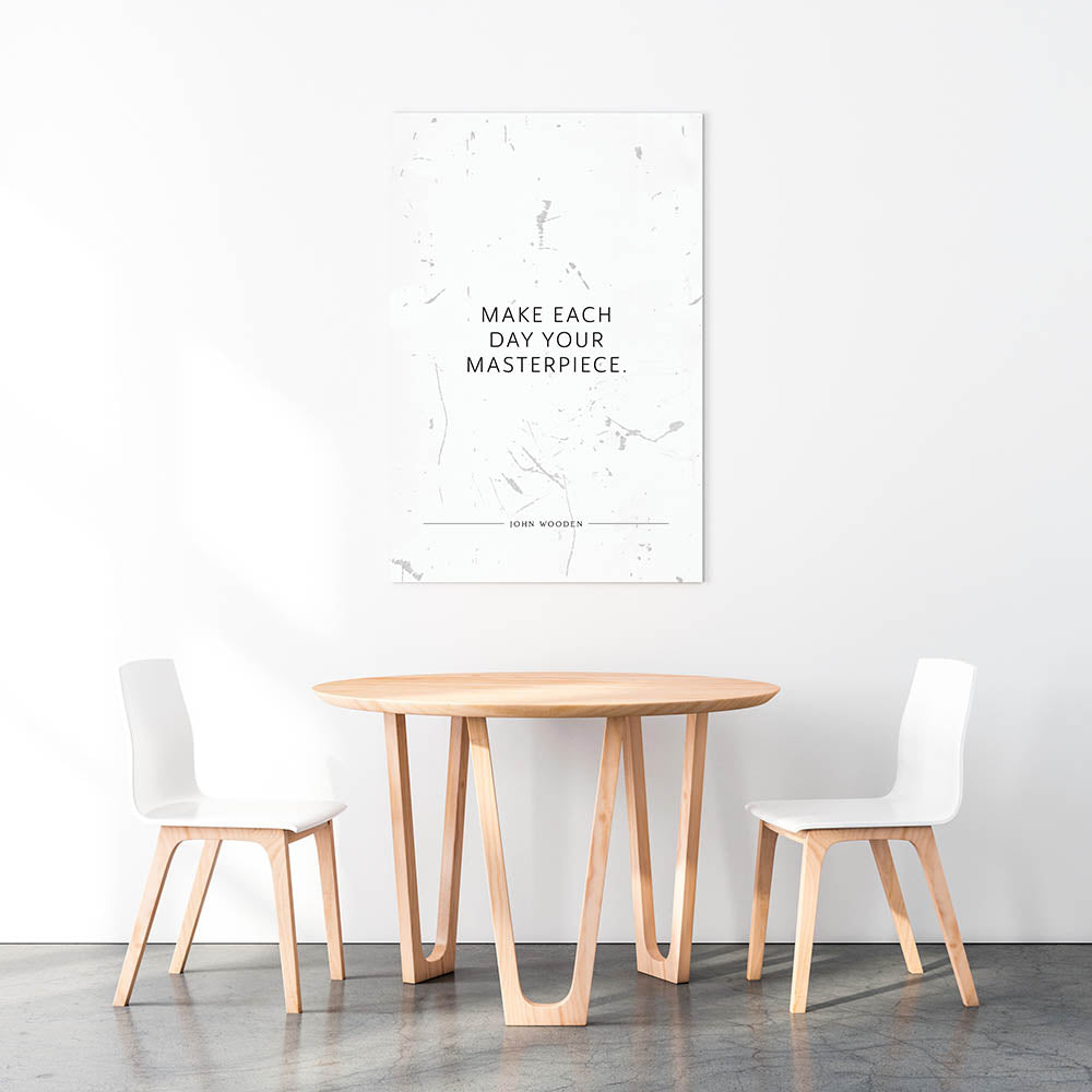 Make each day your masterpiece. (John Wooden) – Leinwand Wandbild Motivation