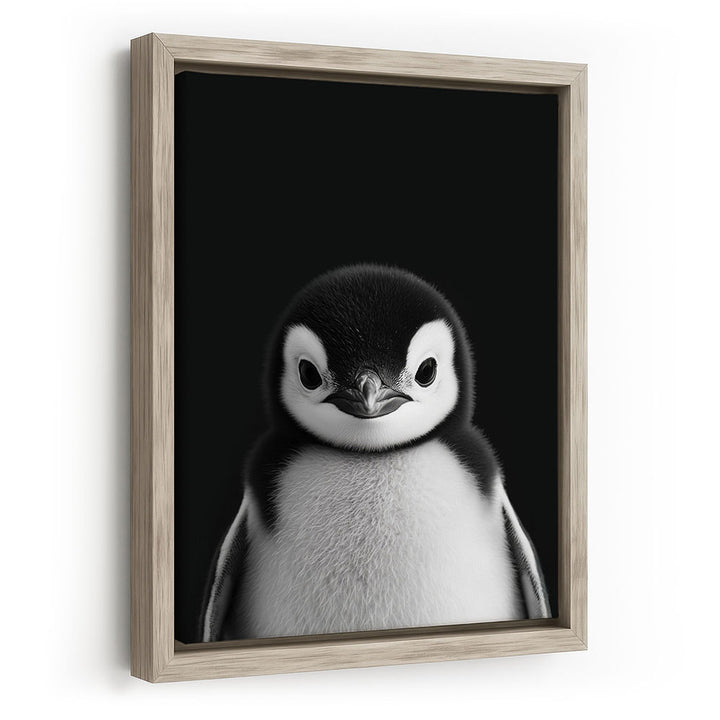 Pinguinbaby Leinwandbild Schwarz Weiß