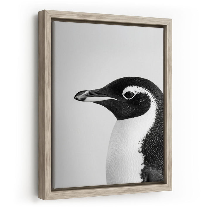 Leinwandbild mit Rahmen Pinguin Schwarz Weiß