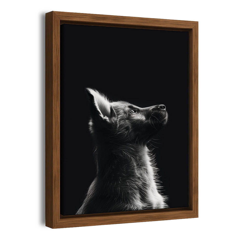 Hund Leinwandbild mit Rahmen