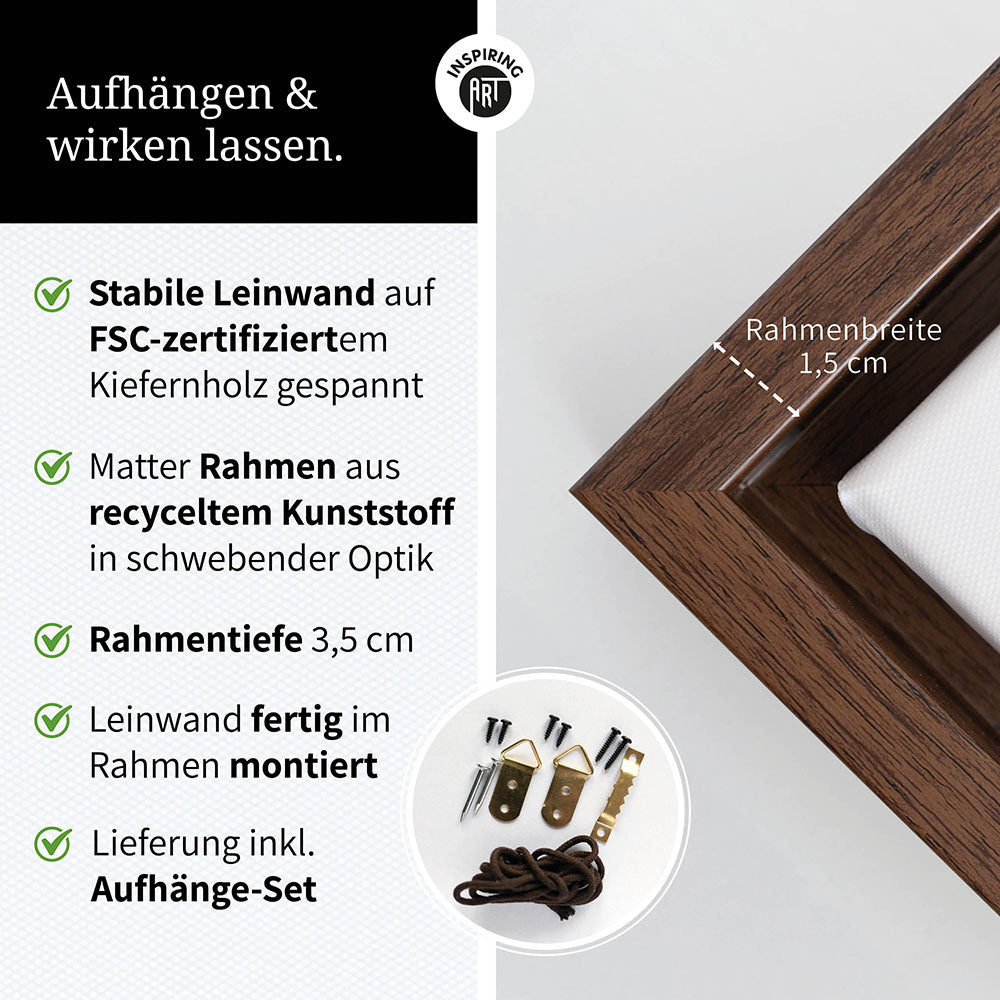 Leinwandbild: Tierporträt Pinguin "Marble" in Schwarz-Weiß