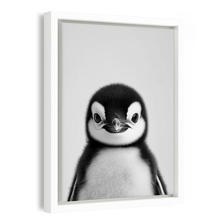 Pinguinbaby gerahmte Leinwand Schwarz Weiß
