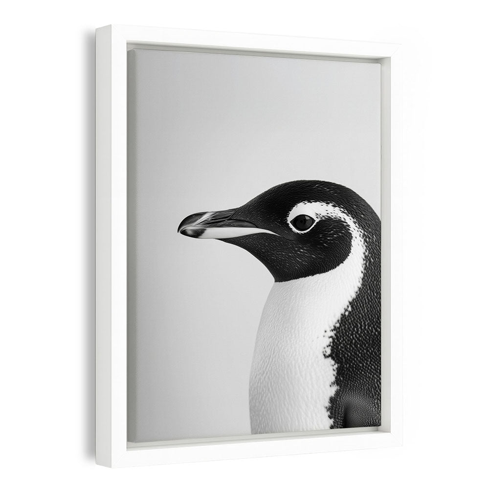 Pinguin Wandbild mit Rahmen Schwarz Weiß