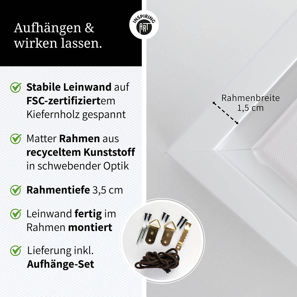 "Du bist die beste Mama auf der ganzen Welt" - Leinwandbild in Weiß-Schwarz-Rot