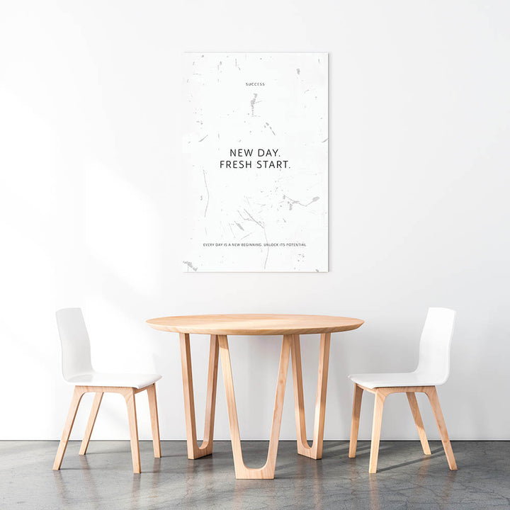 New day. Fresh start. – Leinwand Wandbild Motivation