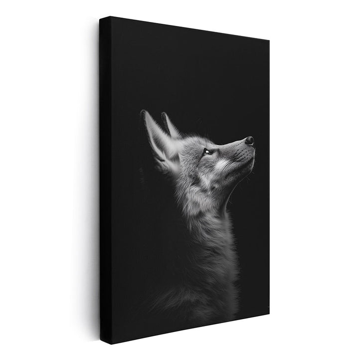 Leinwandbild Wandbild Tierbild Fuchs Schwarz Weiß