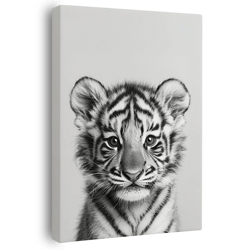 Leinwand Wandbild Tiger Schwarz Weiß