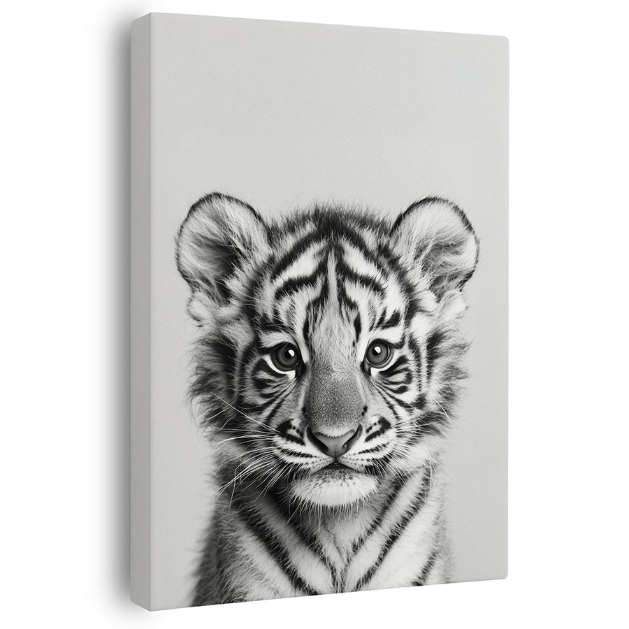 Leinwand Wandbild Tiger Schwarz Weiß