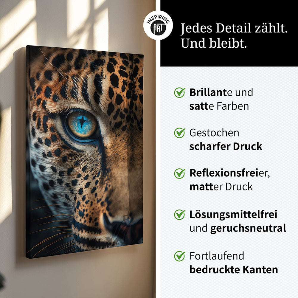 Leinwand Bild Tier Portrait Leopard