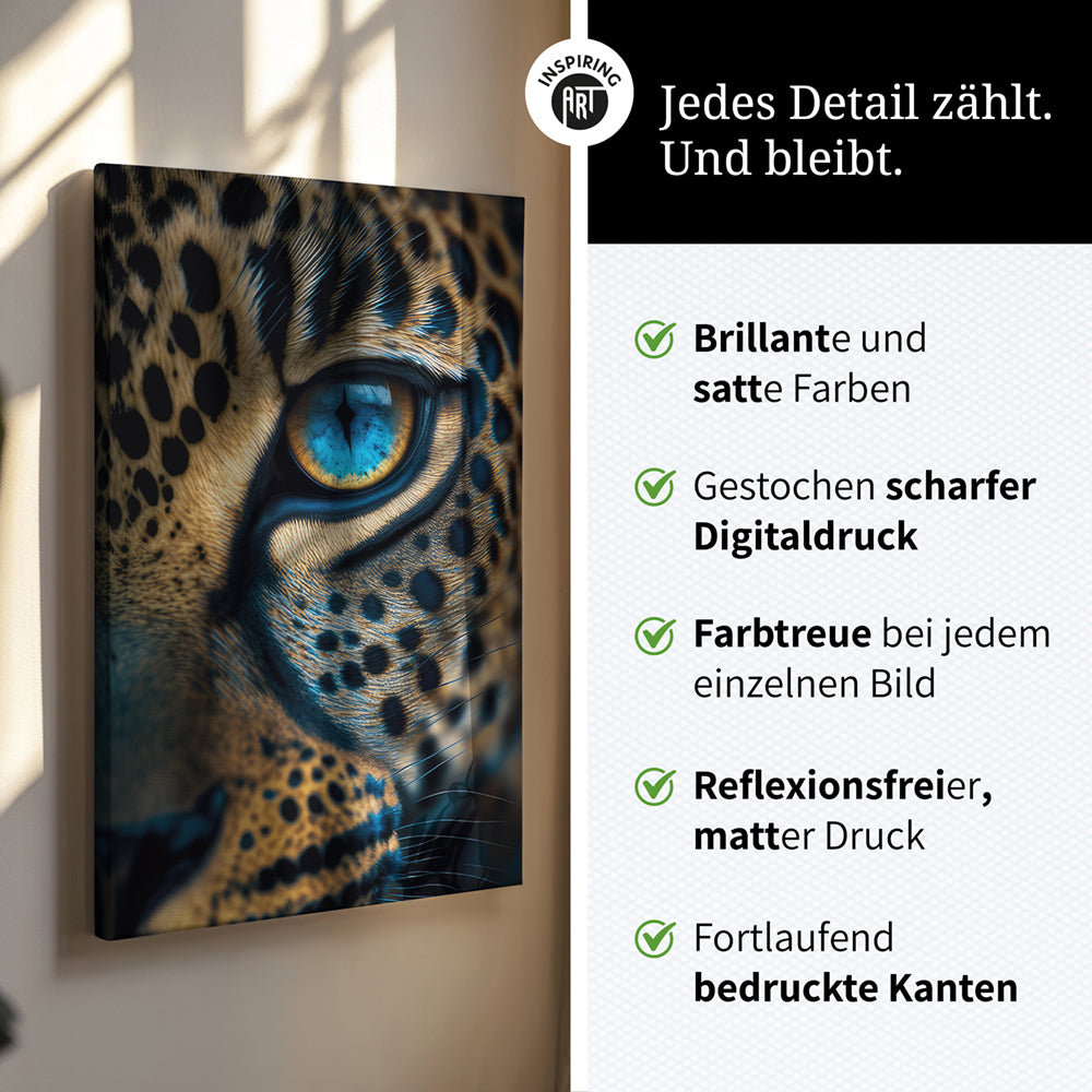 Leinwand Bild Nahaufnahme Leopard Auge