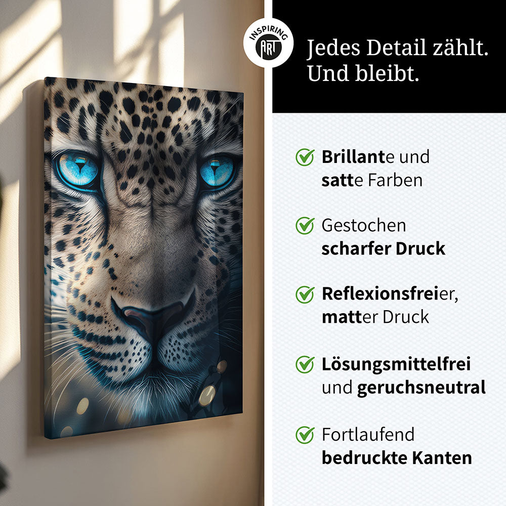 Leoparden Leinwand Bild Nahaufnahme