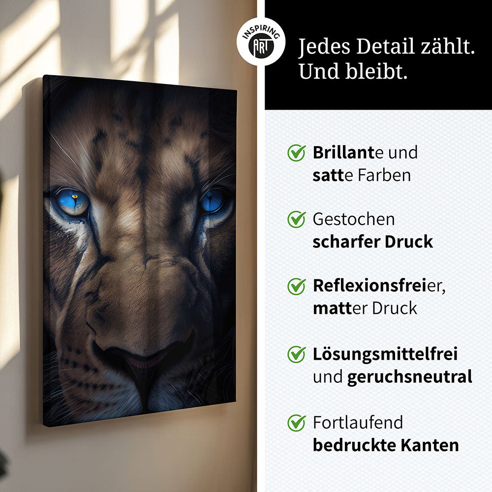 Löwe Leinwand Bild Nahaufnahme Porträt
