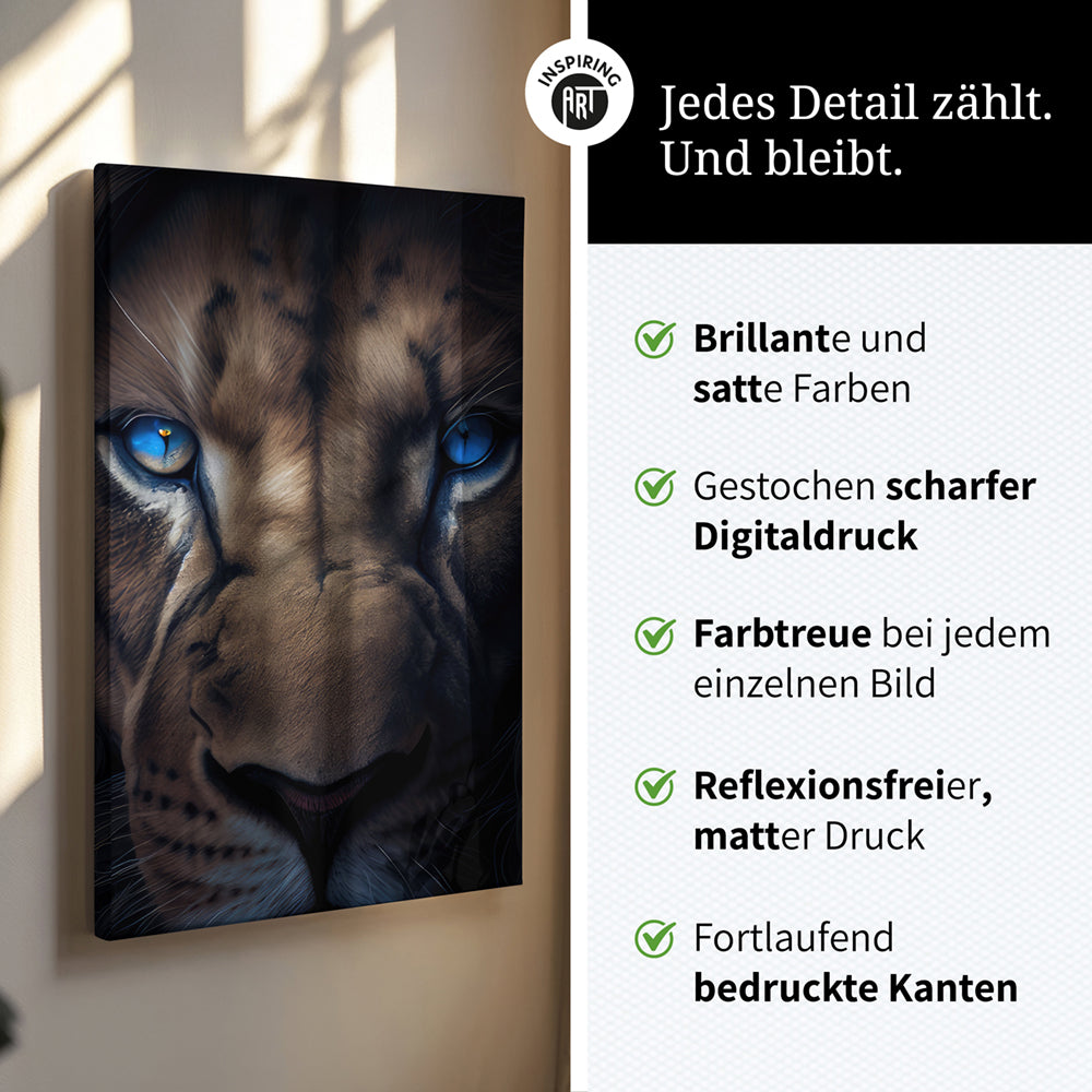 Löwe Leinwand Bild Nahaufnahme Porträt