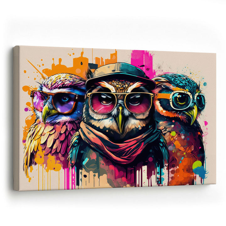 Wandbild Leinwand Eule Comic