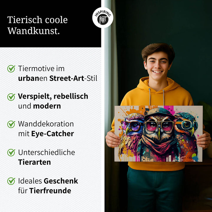 Für diese Räume eignet sich unser Crazy Wildlife Wandbild besonders gut