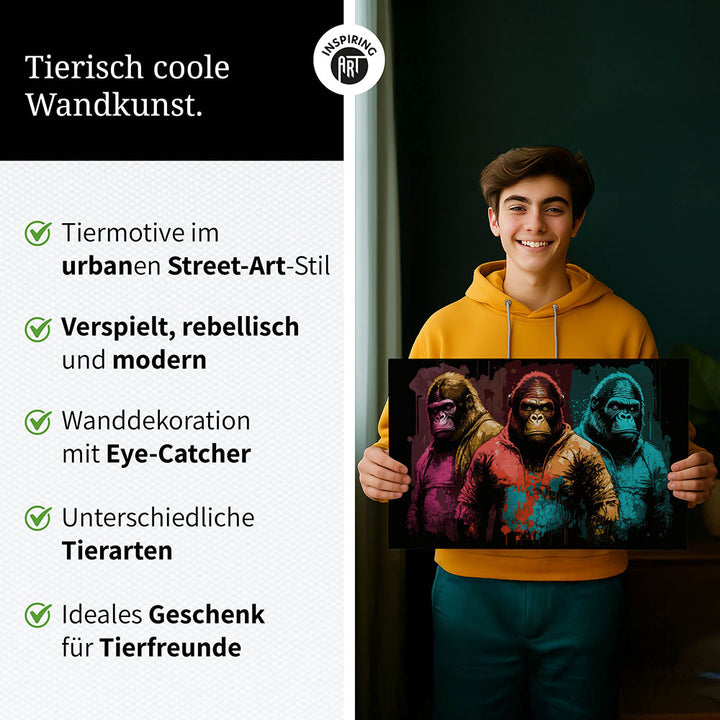 Für diese Räume eignet sich unser Crazy Wildlife Wandbild besonders gut