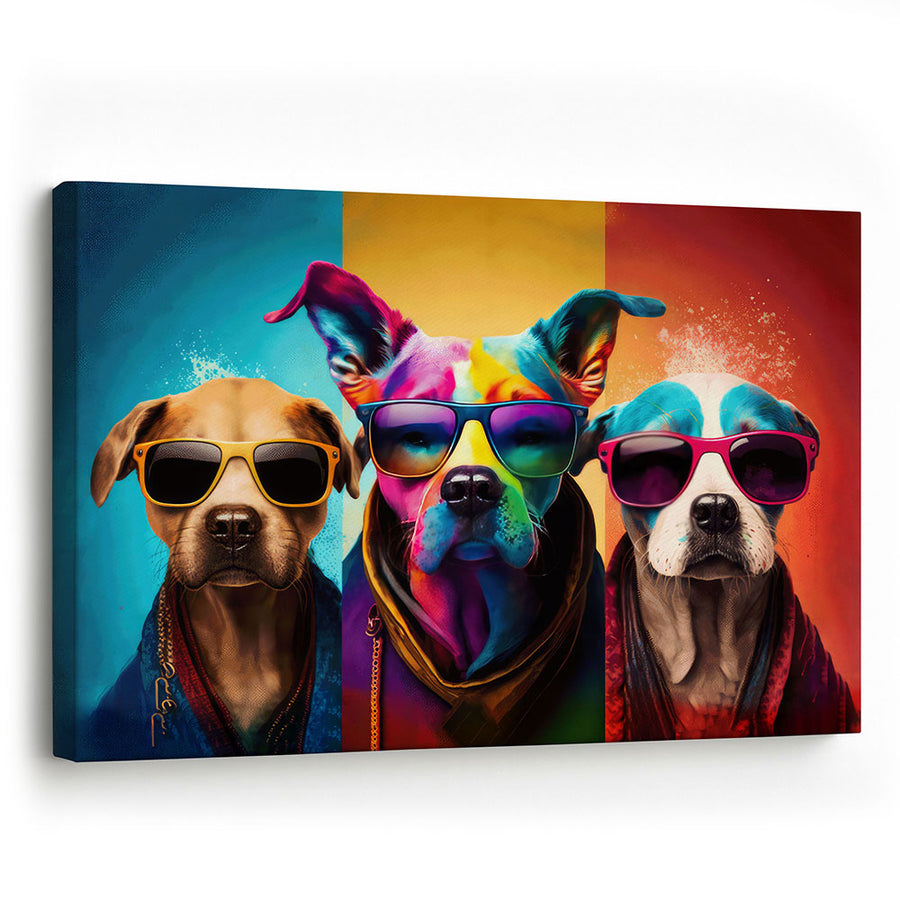 Wandbild Leinwand Hunde Comic