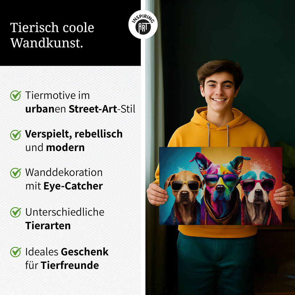 Für diese Räume eignet sich unser Crazy Wildlife Wandbild besonders gut