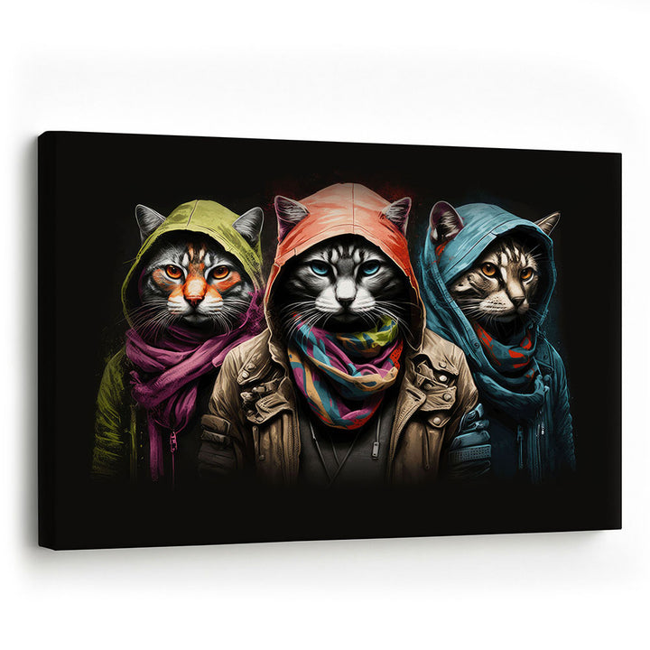 Wandbild Leinwand Katzen Comic
