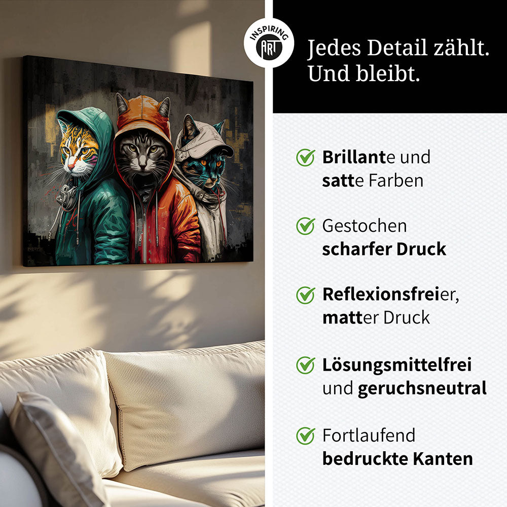 Leinwand Bild Katzen Cats Cool