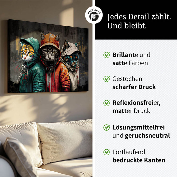 Leinwand Bild Katzen Cats Cool