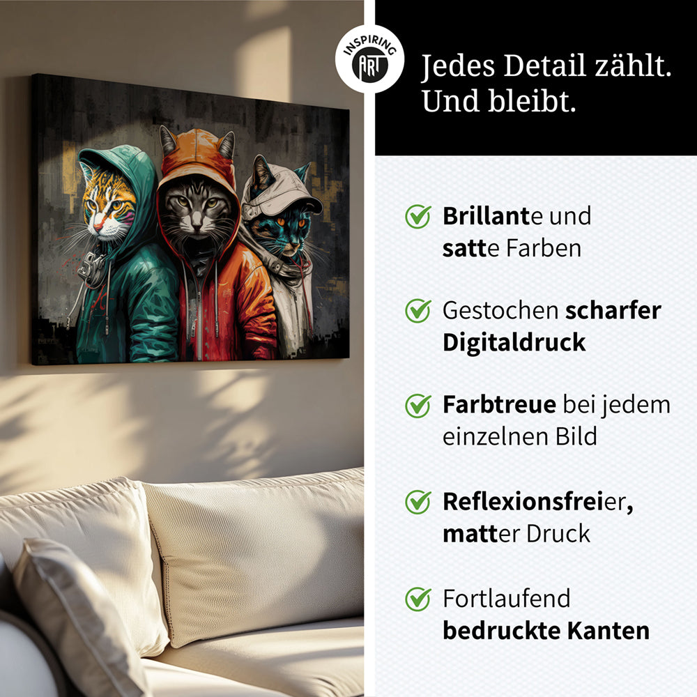 Leinwand Bild Katzen Cats Cool