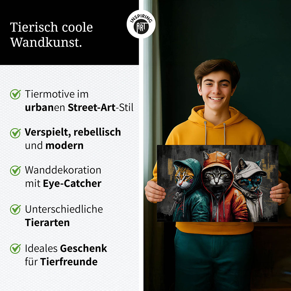 Für diese Räume eignet sich unser Crazy Wildlife Wandbild besonders gut