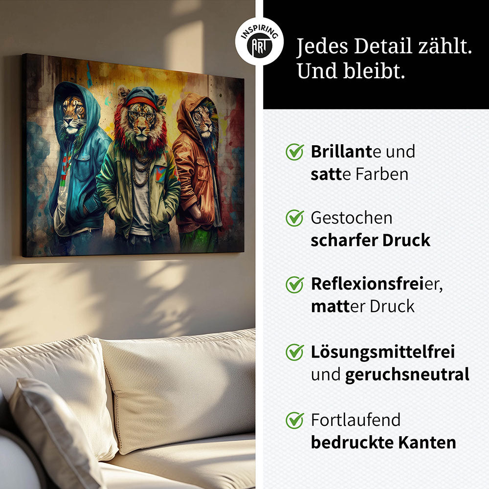 Leinwand Bild Löwen Cool Stark