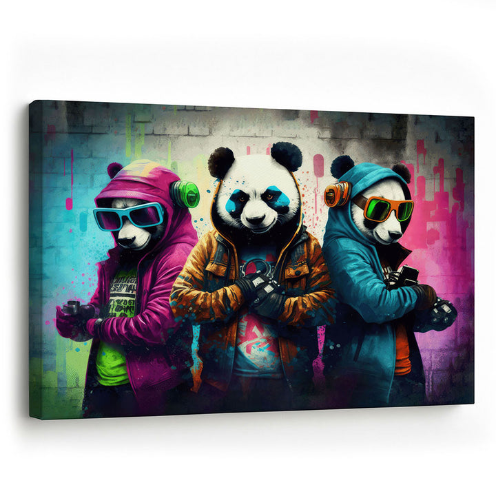 Wandbild Leinwand Panda Comic