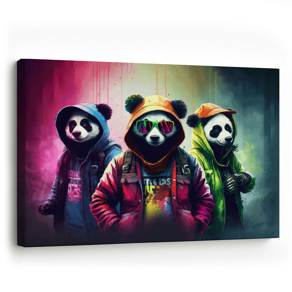 Wandbild Leinwand Panda Comic