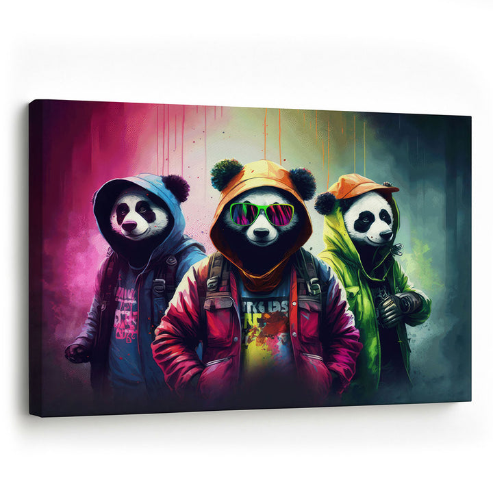 Wandbild Leinwand Panda Comic