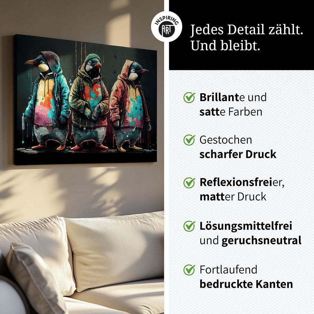 Wandbild Pinguine Cool