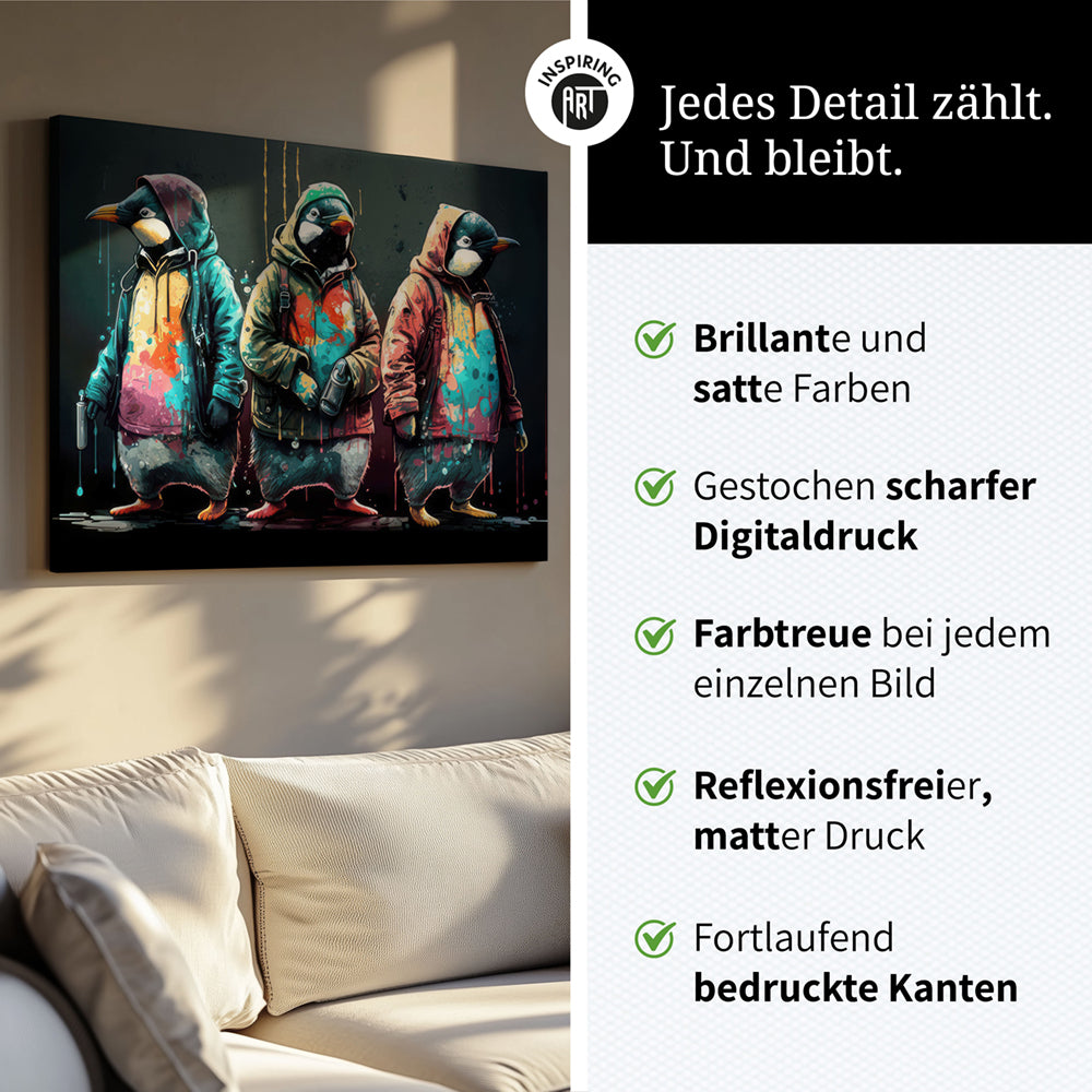 Wandbild Pinguine Cool
