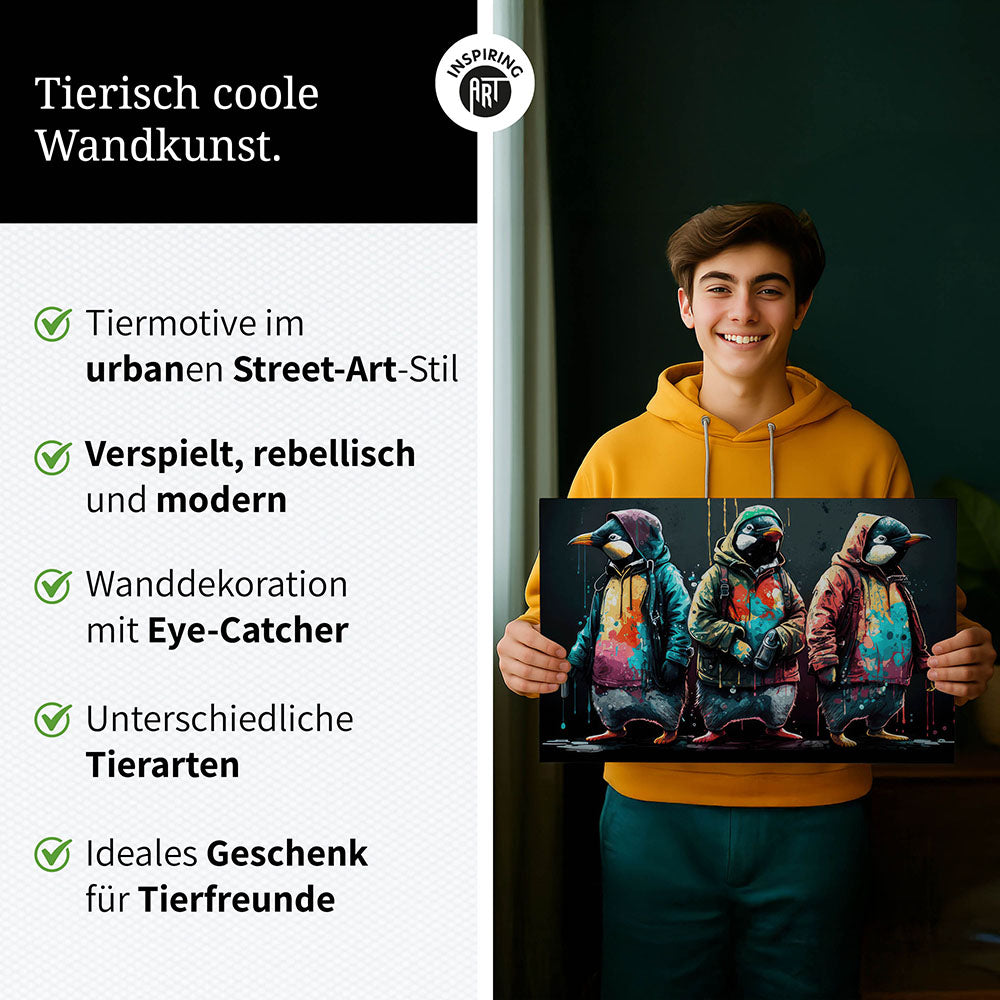 Für diese Räume eignet sich unser Crazy Wildlife Wandbild besonders gut